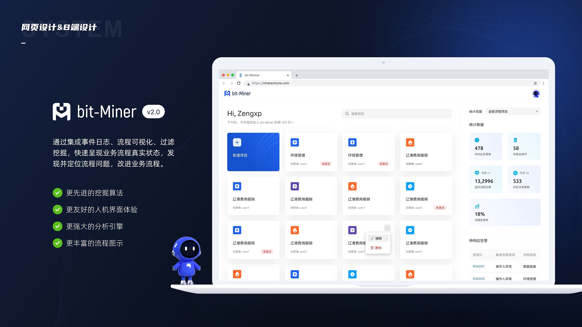 网页设计与B端设计 bit-Miner